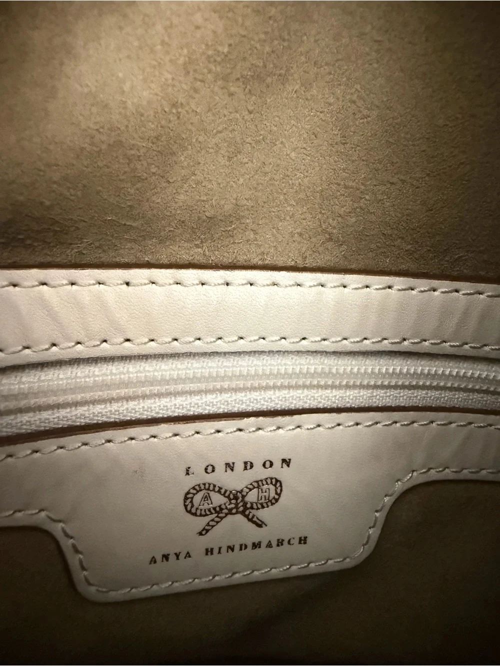 Anya Hindmarch White Cream Sydney Neeson Leather Mesh Boston Satchel Bag MINT